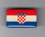 Insigna steag Croatia - Editions Atlas, cu pin, Romania de la 1950