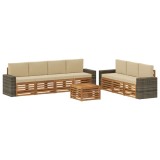 vidaXL Seturi de canapele cu pernă 8 pcs Lemn Solid de Acacia 3384129