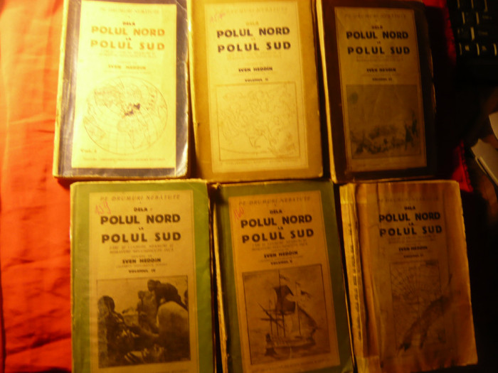 Sven Heddin - De la Polul Nord la Polul Sud -6 volume,cca.1944 ,1008pag