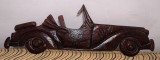 DECOR MASINA EPOCA SCULPTATA IN LEMN , ANII 80 , APROX 60 CM