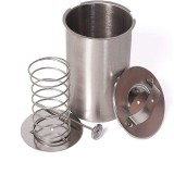 Presa pentru sunca de casa, cu termomentru, din inox, cilindrica, cu capac, capacitate 1.3L, argintiu