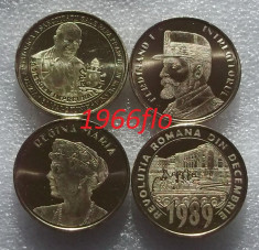 ROMANIA SET 4 x 50 bani 2019 Papa Francisc Maria Ferdinand Revolutia 1989 UNC ** foto