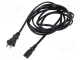 Cablu IEC C7 mamă 2x0,75mm2 3m negru 7A LIAN DUNG