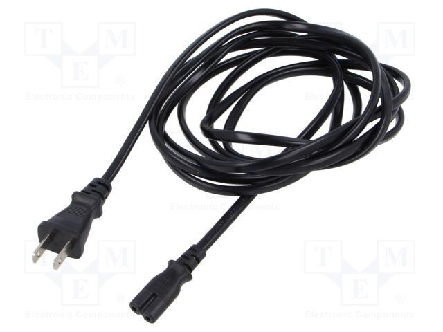 Cablu IEC C7 mamă 2x0,75mm2 3m negru 7A LIAN DUNG