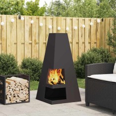 vidaXL Cuptor de foc Negru 50 x 50 x 100 cm Oțel laminat la rece