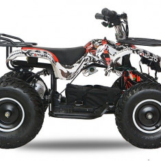 ATV electric NITRO Torino Quad 1000W 48V cu anvelope 13x4.10-6, grafiti white