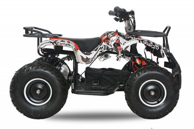 ATV electric NITRO Torino Quad 1000W 48V cu anvelope 13x4.10-6, grafiti white foto