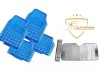 Set Covorase Auto Cauciuc Universale Albastre + Parasolar Parbriz