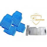 Covoase auto albastre + Parasolar parbriz