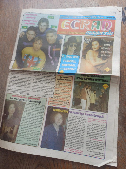 ECRAN MAGAZIN, ziar- ARTICOL MICHAEL JACKSON