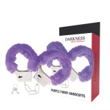 DARKNESS - LILAC LINED METAL HANDCUFFS, DARKNESS BONDAGE