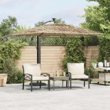 Cumpara ieftin Umbrelă soare de grădină cu st&acirc;lp din oțel, maro 246x246x230 cm