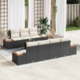 Cumpara ieftin Set de canapele pentru grădină cu pernă 8 pcs Negru Rattan poli