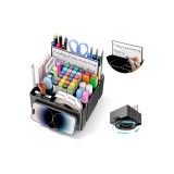 Suport pentru pixuri de birou - organizator de birou cu tablă albă pentru șters cu marker și suport pentru telefon