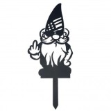 Decoratiune gradina / ghiveci Krodesign Angry Gnome KRO-1136, metal, inaltime 62 cm, VivaTechnix