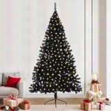Brad de Crăciun artificial Negru 240 cm PVC