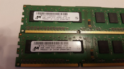 Kit 4 Gb MT (2x2 Gb) DDR 3 PC3-10600U 1333 MHz , Memorie PC foto