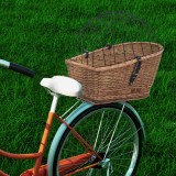 VidaXL Coș portbagaj bicicletă cu capac 55x31x36 cm, răchită naturală