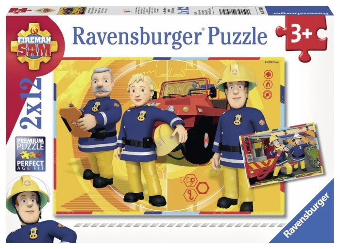Puzzle Pompierul Sam, 2X12 Piese