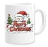 Cana alba personalizata Merry Christmas, Model Snowman, INOVATIX&reg;. 330ml, Oem
