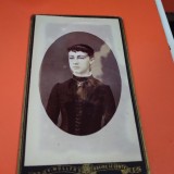 Cumpara ieftin FOTO PORTRET FATA ANII 1900 VECHI PE CARTON GROS 10 7 CM DE COLECTIE RARA!