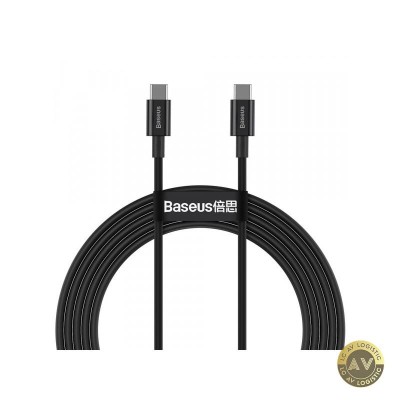 Cablu Date si Incarcare USB-C - USB-C Baseus Superior Series 100W 2m Negru CATYS-C01 foto