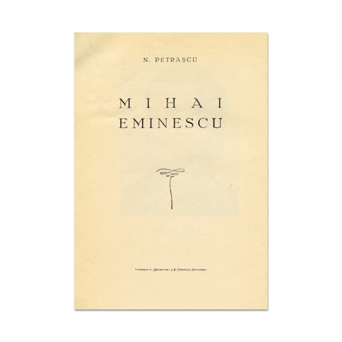 N. Petrașcu, Mihai Eminescu, , cu dedicație pentru prof. V. V&acirc;lcovici