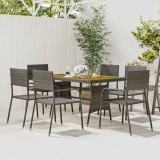 vidaXL Set de mobilier de exterior, 7 piese, gri, poliratan 3120103