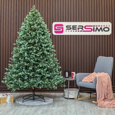 Brad artificial Sersimo, Hollandia, verde cu varfuri argintii, integral 3D, 230 cm Household NewTrend foto
