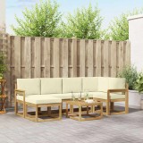 vidaXL Set de canapele de exterior cu pernă 7 pcs Alb și crem 3387899