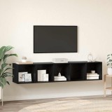 VidaXL Set dulap TV Pe perete 2 pcs Stejar negru 37 x 37 x 142.5 cm