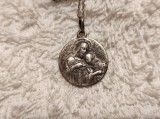 Argint MEDALION ISUS HRISTOS facand o MINUNE 1900 FRANTA superb pe Lant argint