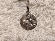 argint MEDALION ISUS HRISTOS facand o MINUNE 1900 FRANTA superb pe Lant argint