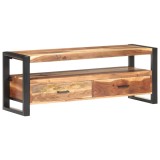 Cumpara ieftin Comoda TV, 120 x 35 x 45 cm, lemn masiv cu finisaj miere