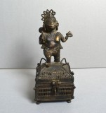 Hanuman statueta hindusa din bronz/alama sfarsit de secol 19 inceput de secol 20