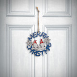 Decor de Craciun - Pitici din lemn, albastru - 10 cm, Familly Christmas
