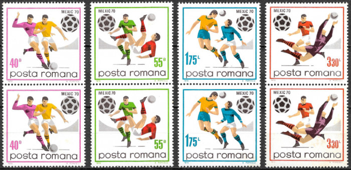 ROM&Acirc;NIA 1970 - LP 729 - CAMPIONATUL MONDIAL DE FOTBAL DIN MEXIC - SERIE MNH X2