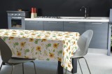Fata de masa impermeabila Felpata 241, model floral, PVC, alb + galben + verde, 160 x 120 cm