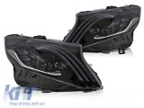 SET FARURI LED TUNING potrivit pentru MERCEDES V CLASS W447 VITO 2014-2023 cu BAZA NEAGRA, pentru modelul cu LAMPI HALOGENE DIN FABRICA, cu SEMNALE DE