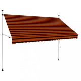 Copertina retractabila manual Gossi, 250 cm, poliester, portocaliu si maro, protectie UV, impermeabila