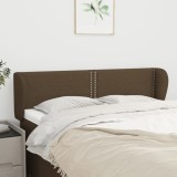 vidaXL Tăblie de pat cu aripioare maro &icirc;nchis 147x23x78/88 cm textil
