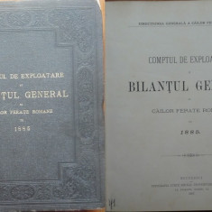 Comptul de exploatare si bilantul general al Cailor Ferate Romane pe 1885
