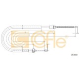 Cablu frana mana Peugeot 206 (2a/C)/ 206+ Cofle 106033, parte montare : stanga, dreapta, spate