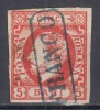 ROMANIA 1871 LP 30 REGELE CAROL I CU BARBA 5 BANI ROSU STAMPILA FRANCO, Stampilat