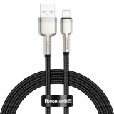 CABLU alimentare si date Baseus Cafule Metal, Fast Charging Data Cable pt. smartphone, USB la Lightning Iphone 2.4A, braided, 1m, negru &quot;CALJK-A01&quot; (t