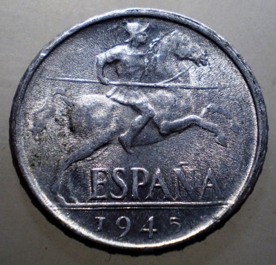 2.207 SPANIA 10 CENTIMOS 1945 XF/AUNC foto