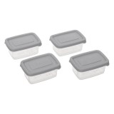 Set 4 mini caserole cu capac pentru alimente,125 ml,4 bucati set, Oem