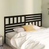 VidaXL Tăblie de pat, negru, 206x4x100 cm, lemn masiv de pin