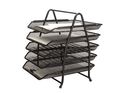 Set 5 tăvițe metalice suprapozabile Mesh Q-CONNECT negru foto