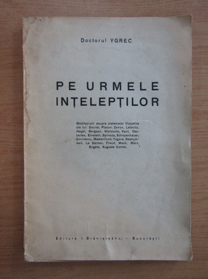 Doctor Ygrec - Pe urmele inteleptilor (1925, contine sublinieri)